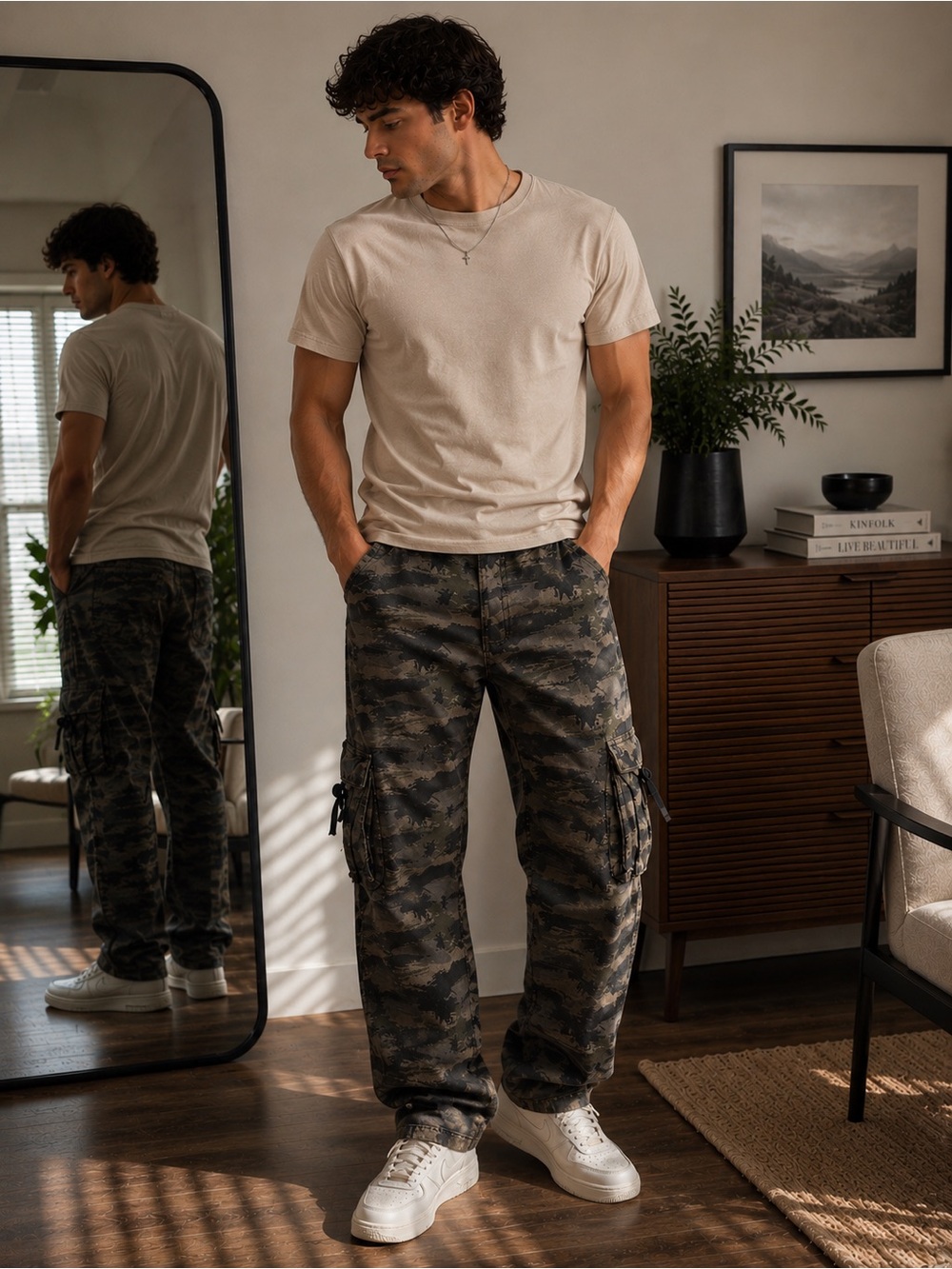 Marrakech Camo Cargo Pants Men’s Size 29 Military Utility Y2K Streetwear
